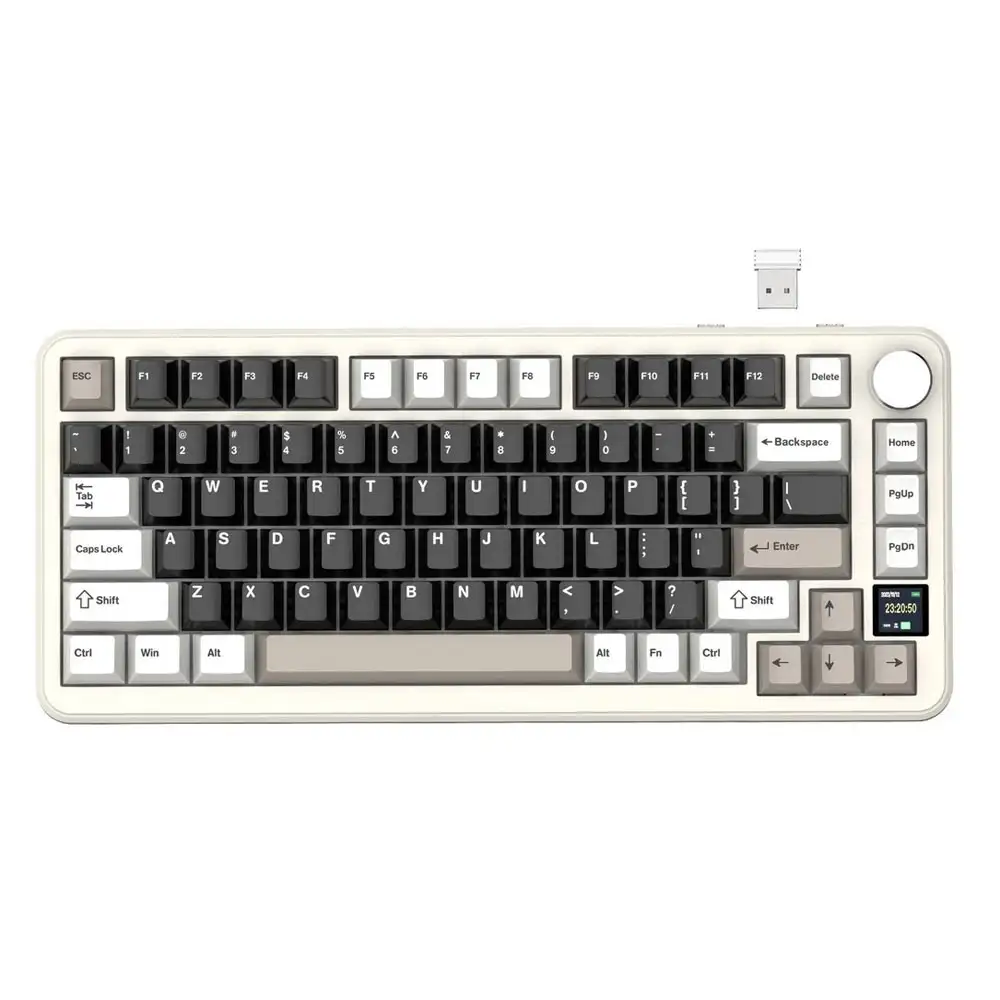 sdwsd Attack Shark Keyboard RGB Linear Wireless Cheese White + Blueberry Switches (Arabic) - Image 1