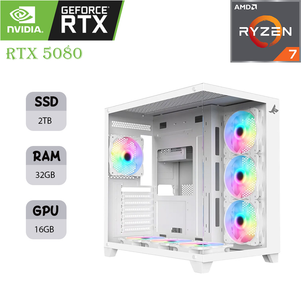 sefsfcwef (1) SHARX PROFIN GAMING PC | AMD RYZEN 7 98000X3D | RTX 5080 16GB OC | 32GB RAM | 2TB SSD - Image 1