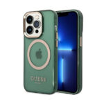 Guess MagSafe case Gold Outline Translucent for iPhone 14 Pro 6.1" - Green/kaki