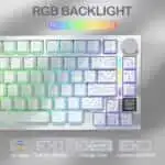 ATTACK SHARK Tri-mode Gasket Mechanical Keyboard - White Contours +Shark Switch - Image 3