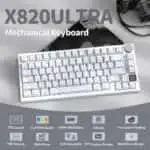 ATTACK SHARK Tri-mode Gasket Mechanical Keyboard - White Contours +Shark Switch - Image 2