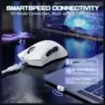 ATTACK SHARK V3 PRO Wireless Esports Gaming Mouse - White - Image 3
