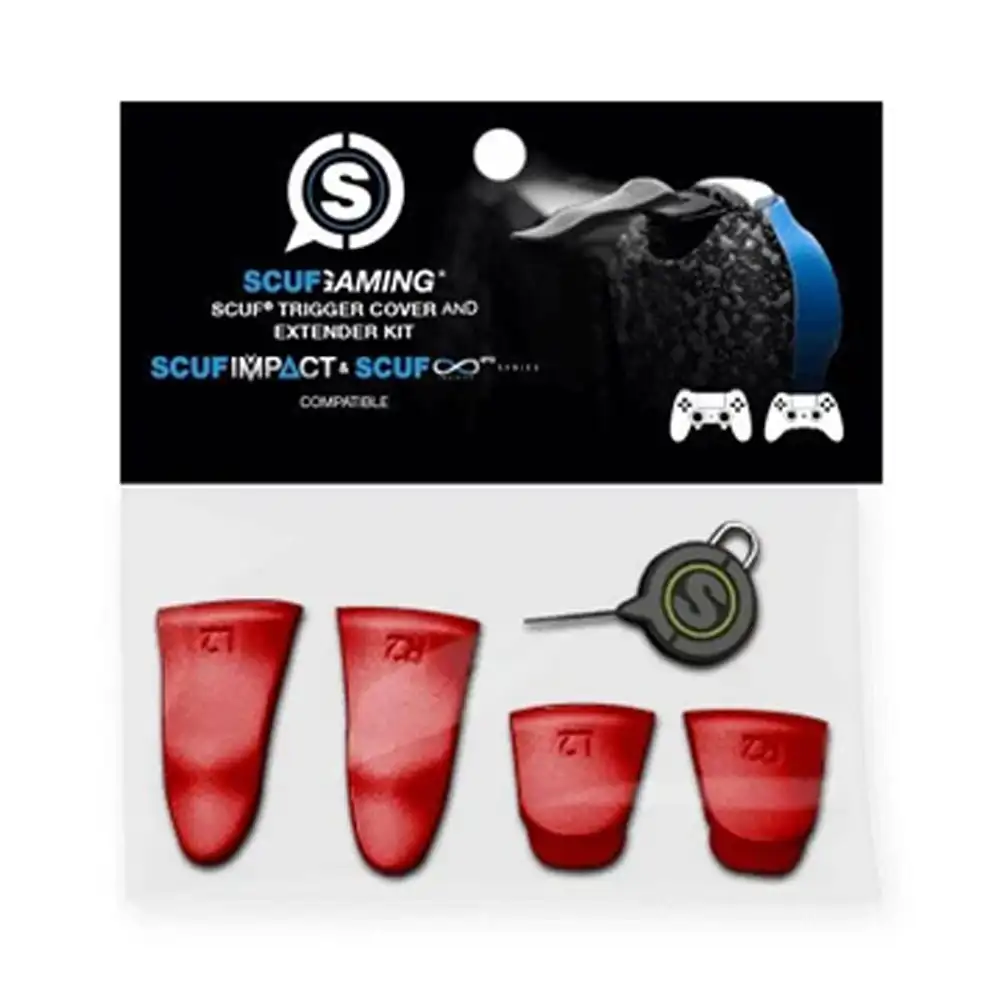 srgfrseag Scuf Trigger Cover & Extender Kit for Scuf Impact & Infinity 4PS (Red) - Image 1