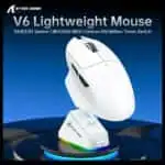 ATTACK SHARK V6 Ultra-Light Tri-Mode Gaming Mouse - White - Image 4