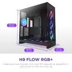 NZXT H9 Flow RGB+ Dual-Chamber Mid-Tower ATX Airflow Case with RGB and Control Hub - Black - Image 2