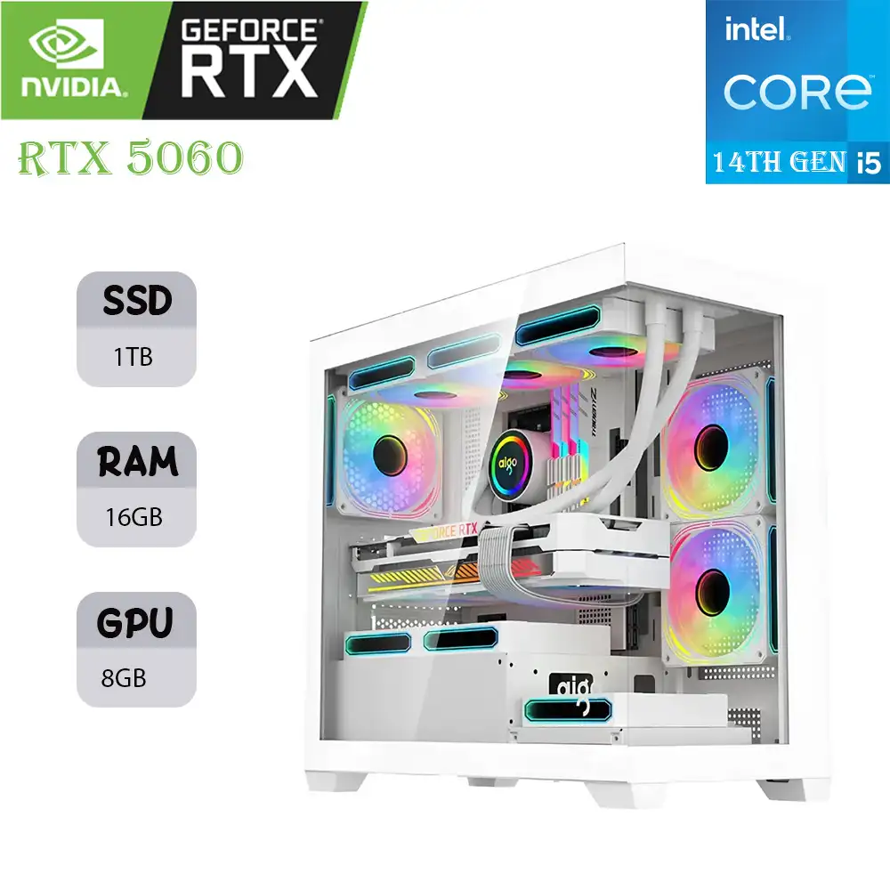 wefwesgvfeg (1) DARKFLASH GAMING PC | INTEL I5-14F | RTX 5060 OC 8GB | 16GB RAM | 1TB SSD - Image 1