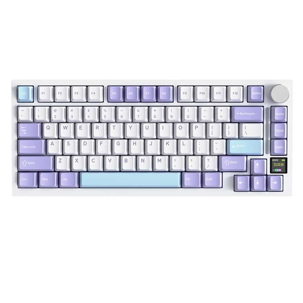 weqda كيبورد أتاك شارك X820Ultra الميكانيكي بهيكل جاسميت وثلاثي أوضاع الاتصال - Star White + Shark Switch (عربي)<br/> - الصورة 1