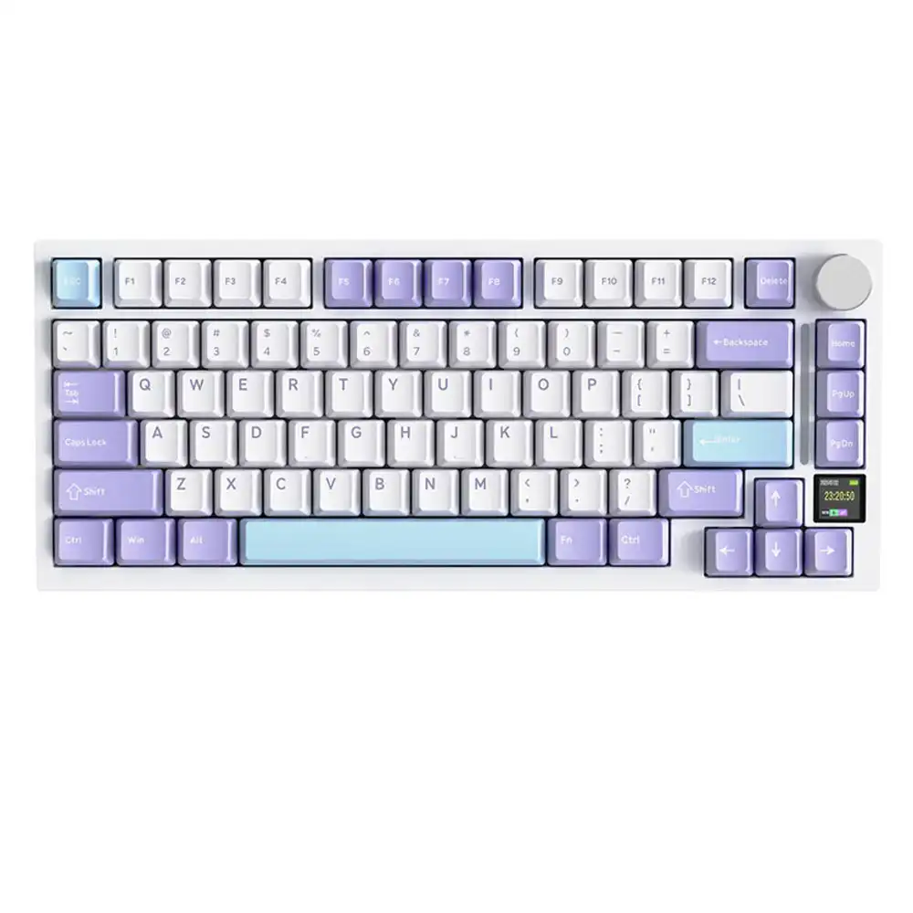 weqda ATTACK SHARK X820Ultra Tri-mode Gasket Mechanical Keyboard - Star White + Shark Switch (Arabic) - Image 1
