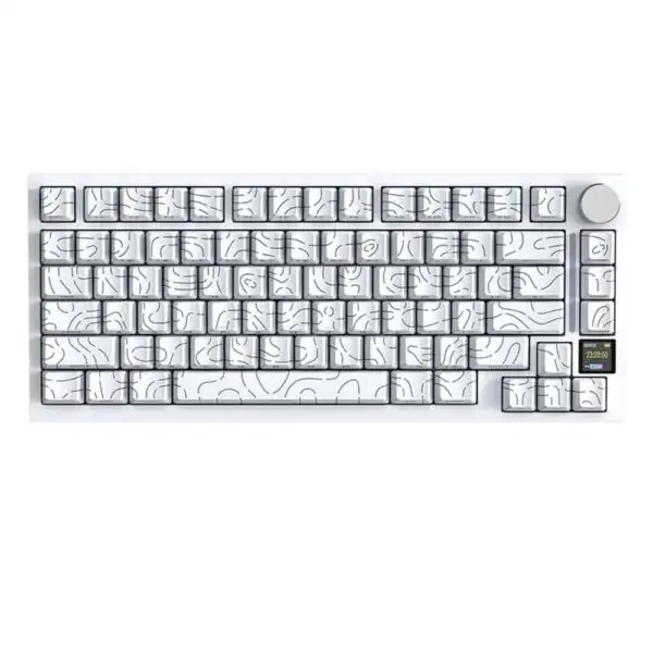 ATTACK SHARK Tri-mode Gasket Mechanical Keyboard - White Contours +Shark Switch