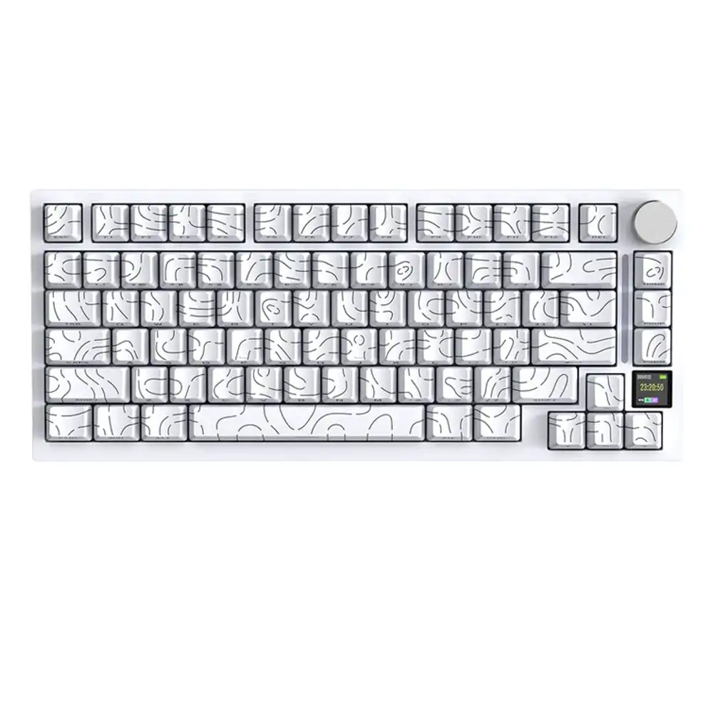 wieudjwd ATTACK SHARK Tri-mode Gasket Mechanical Keyboard - White Contours +Shark Switch - Image 1