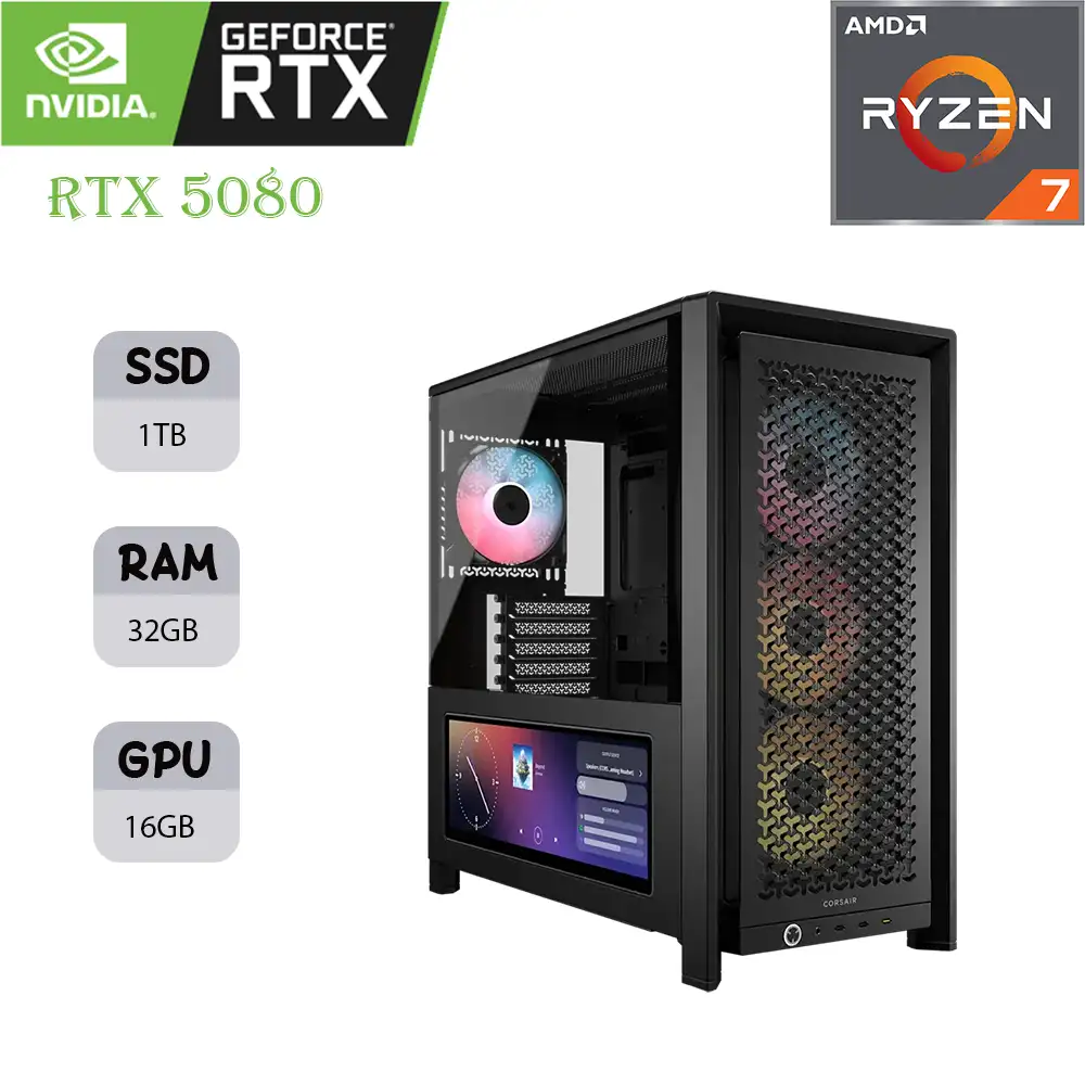 13242352436543265 Corsair Frame 4000D Gaming PC | AMD RYZEN 7 9850X3D | RTX 5080 16GB | 32GB RAM | 1TB SSD - Image 1