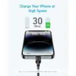 Anker 322 USB-C to Lightning Cable (3m - 10ft ) Braided - Black - Image 2