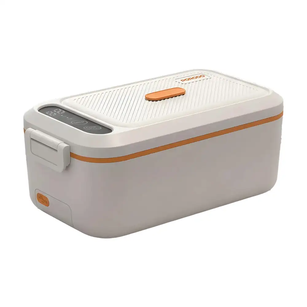 2436346547 Porodo Lifestyle Lite Lunch Electric Heated Lunch Box with Temperature Retention - White & Orange - Image 1