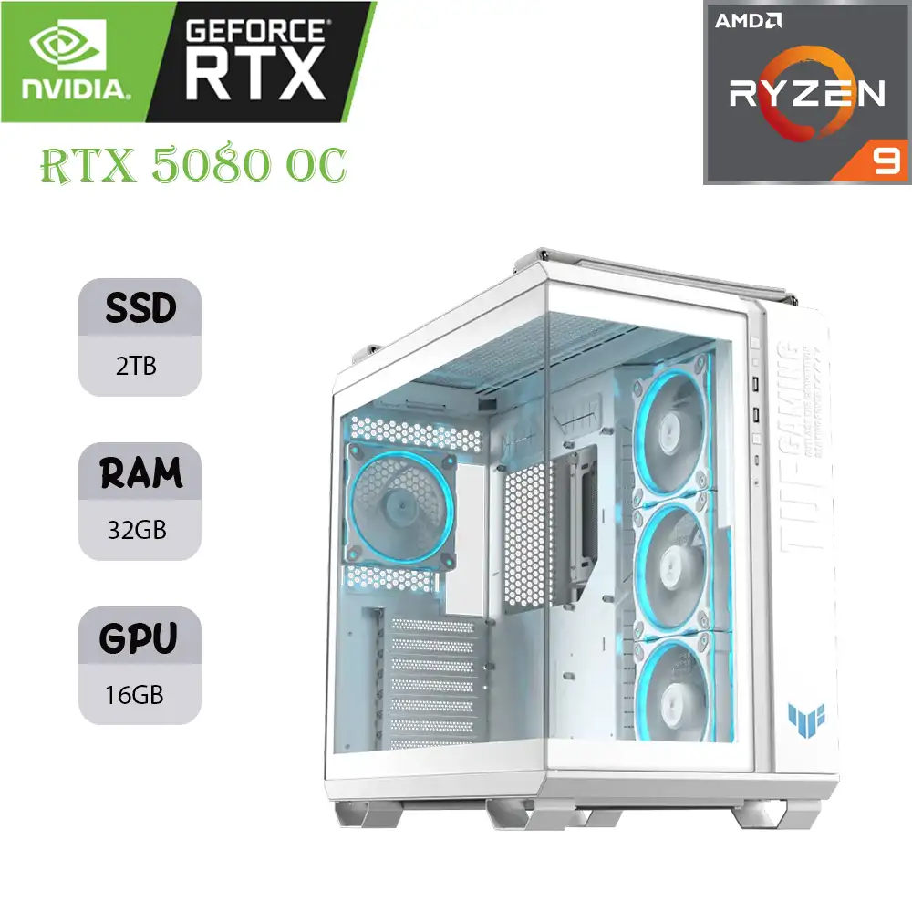 246543764576547 ASUS TUF GAMING PC | AMD RYZEN 9 9950X3D | RTX 5080 OC | 32GB RAM | 2TB SSD - Image 1