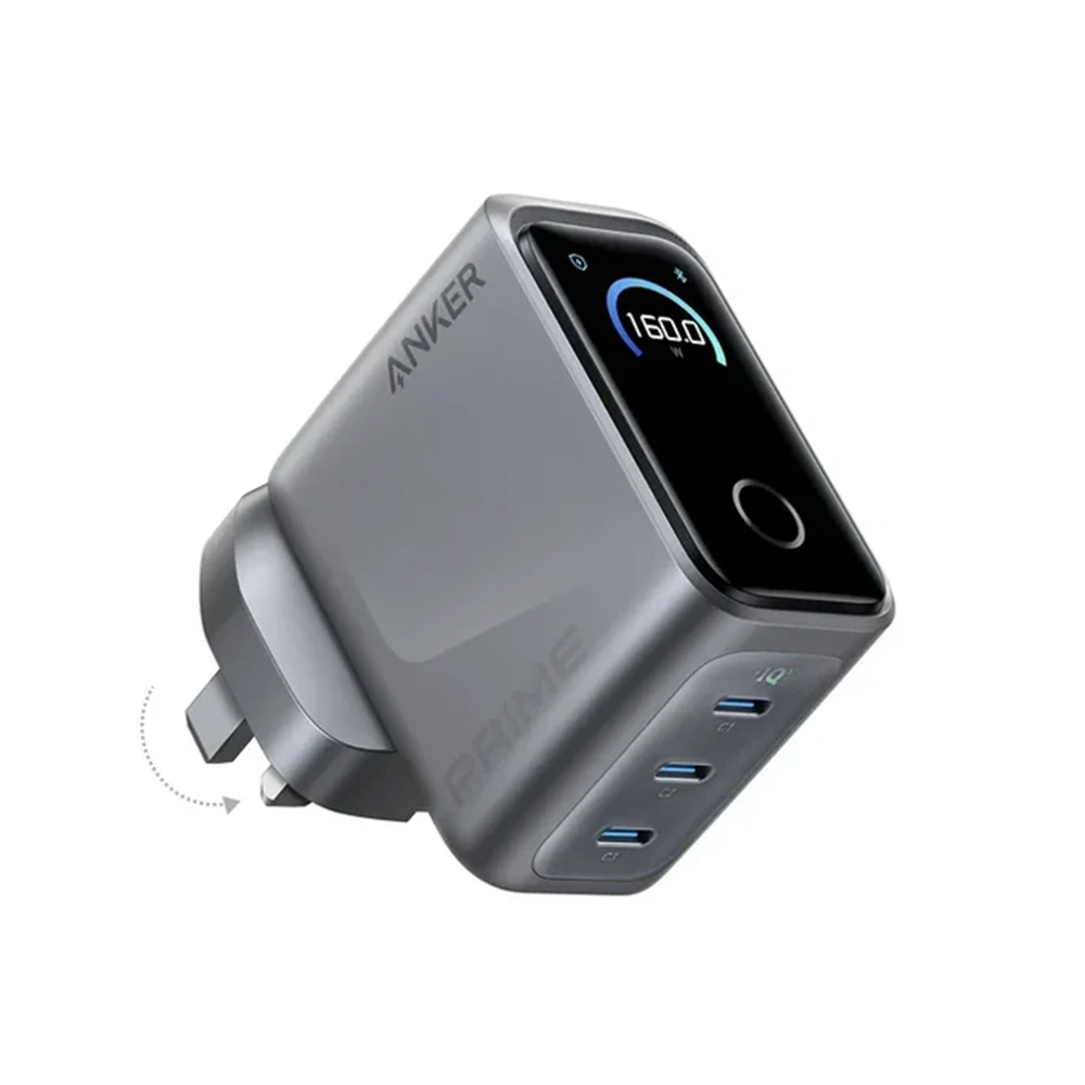 324763474586548 Anker Prime Charger - 160W - 3 Ports - Smart Display - Image 1