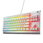 SteelSeries Apex 3 TKL Wired Membrane Whisper Quiet Switch Mechanical Gaming Keyboard with 8 zone RGB Backlighting - White