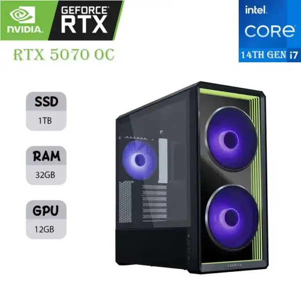 LIAN LI GAMING PC | INTEL I7-14K | RTX 5070 OC 12GB | 32GB RAM | 1TB SSD