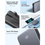 UGREEN 10000mAh 20W Power Bank with Built-in Cable - Image 4