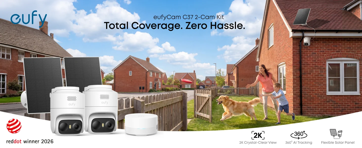 Eufy Cam C37 2 Pack and HomeBase Mini Bundle - White 1 E814X 2 1 C37 UK PC KV