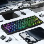 ATTACK SHARK X87 ULTRA Wireless Mechanical Keyboard With 8K Wireless Receiver - Ink Shade - Image 3