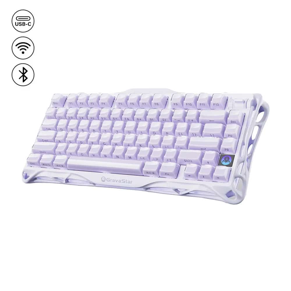 dftrhrfdjtfjy GravaStar Mercury K1 75% Wireless Mechanical Gaming Keyboard Special Edition - بنفسجي لافندر - الصورة 1