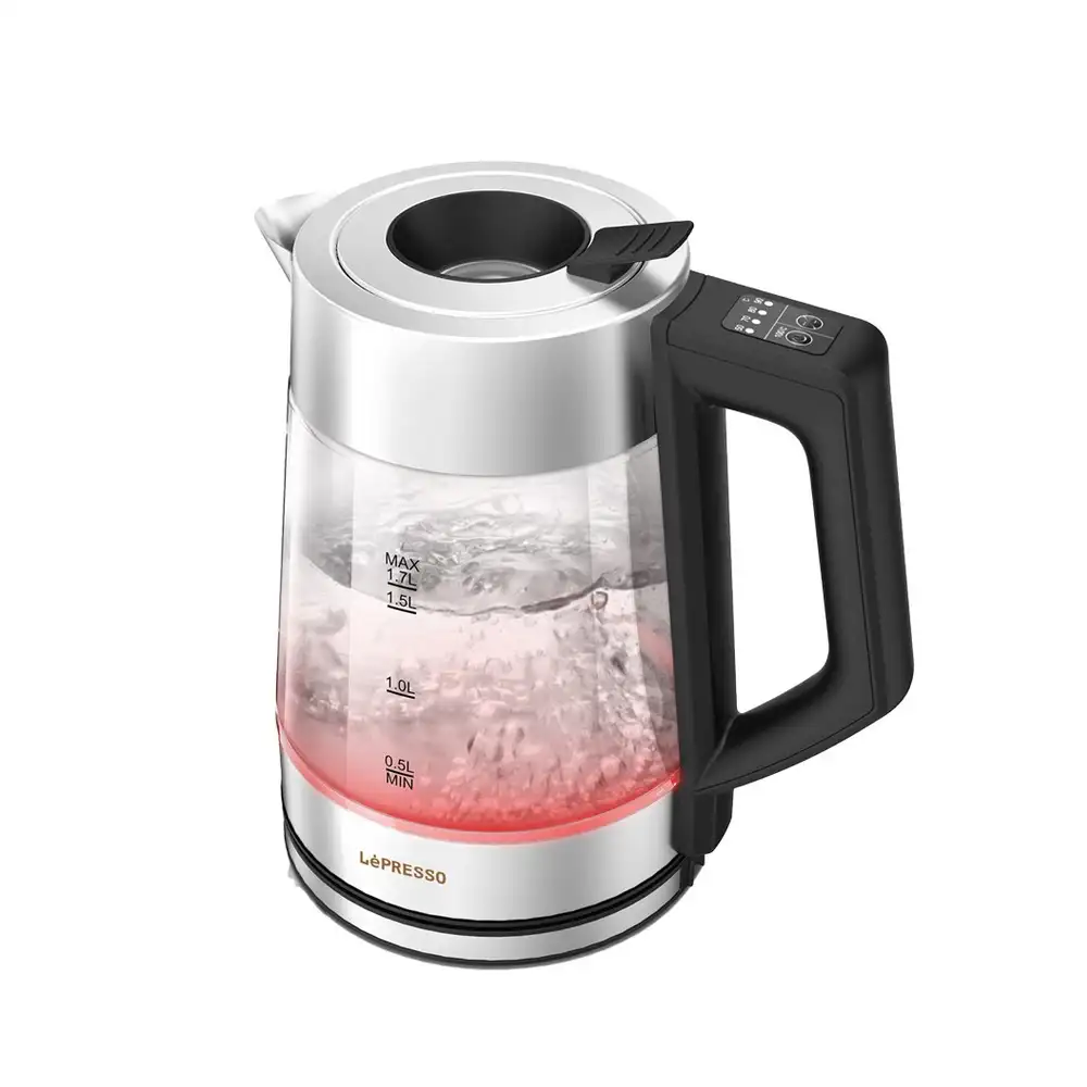 erfswef LePresso Multi-Temperature Illuminated Glass Kettle - Black - Image 1