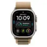 Apple Watch Ultra 4, GPS + Cellular, 49mm, Natural Titanium Case with Desert Alpine Loop - M