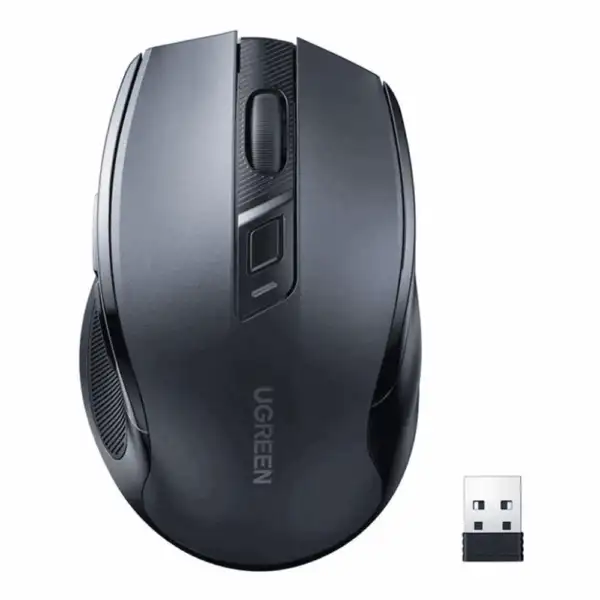 UGREEN Ergonomic Wireless Mouse 2.4G 4000DPI Silence Design – Black
