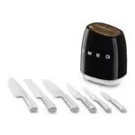 Smeg 50's Style Knife block Set - Black - Image 4