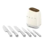 Smeg 50's Style Knife block Set - Cream - Image 4