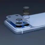 ⁦واقي عدسات الكاميرا Levelo Trio Pro لهاتف iPhone 18 Pro Max - أزرق فاتح⁩ - الصورة ⁦3⁩