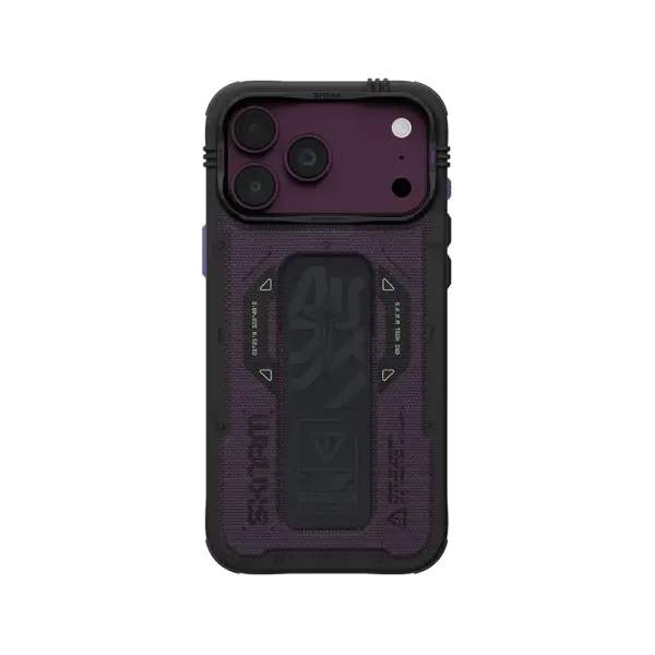 حافظة SkinArma Phantom تدعم MagSafe مع مسند ومقبض تثبيت لهاتف iPhone 18 Pro Max - عنابي