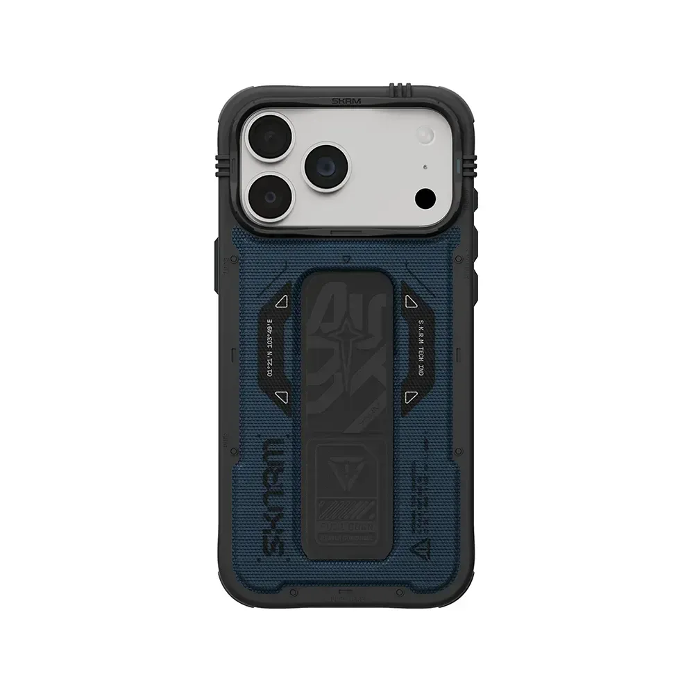 l2de حافظة SkinArma Phantom تدعم MagSafe مع مسند ومقبض تثبيت لهاتف iPhone 18 Pro Max - أزرق - الصورة 1