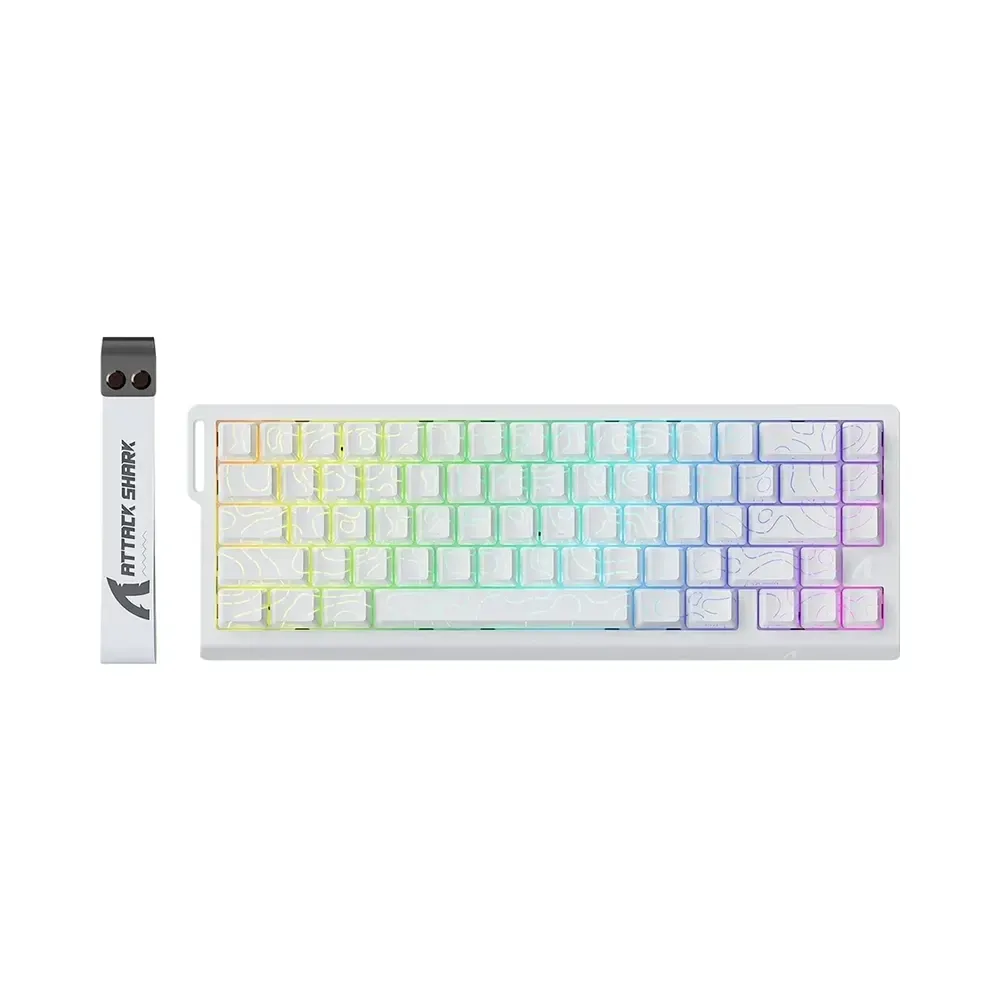 _l3d1232 ATTACK SHARK X68 HE Rapid Trigger 60% Wired 8KHz Mechanical Gaming Keyboard (Magnetic Switch) - White Contour Line - Image 1