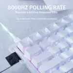 ATTACK SHARK X68 HE Rapid Trigger 60% Wired 8KHz Mechanical Gaming Keyboard (Magnetic Switch) - White Contour Line - Image 3