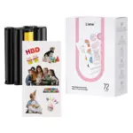 ورق ملصقات Liene PixCut S1 مع خرطوشتي حبر (مقاس 4 × 7 بوصة، 72 ورقة)
