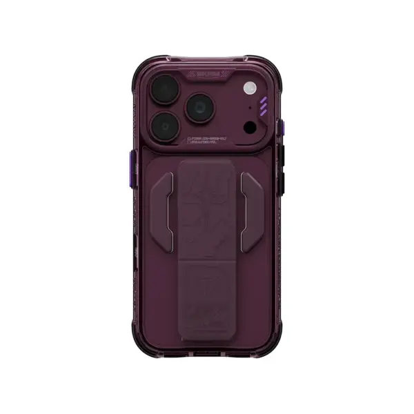 حافظة SkinArma Helio CE تدعم MagSafe مع مسند ومقبض تثبيت لهاتف iPhone 18 Pro Max - عنابي
