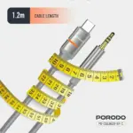 Porodo AUX to USB-C LED Light Cable - Gray - Image 3