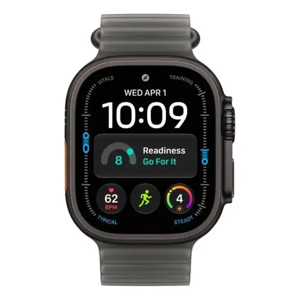 Apple Watch Ultra 4, GPS + Cellular, 49mm, Black Titanium Case with Translucent Black Ocean Band