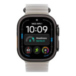 Apple Watch Ultra 4, GPS + Cellular, 49mm, Natural Titanium Case with Translucent Grey Ocean Band
