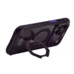 ⁦حافظة SkinArma Saturn تدعم MagSafe مع مسند دوار Rotating Kick-Stand لهاتف iPhone 18 Pro Max - عنابي⁩ - الصورة ⁦3⁩
