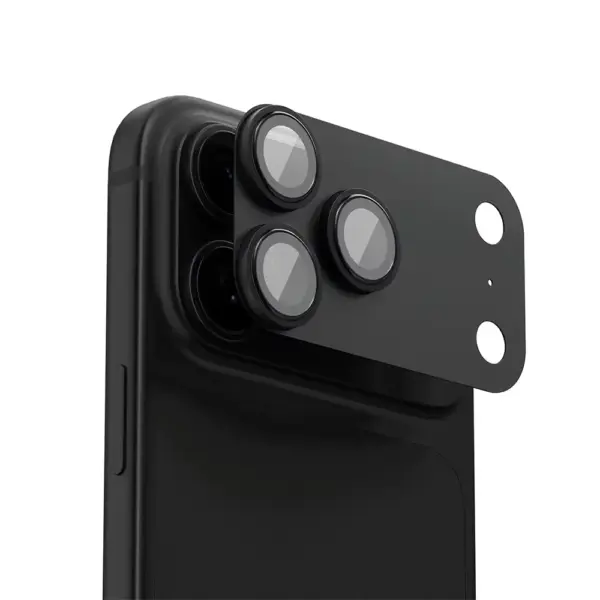 واقي عدسات الكاميرا Levelo Trio Pro لهاتف iPhone 18 Pro Max - أسود