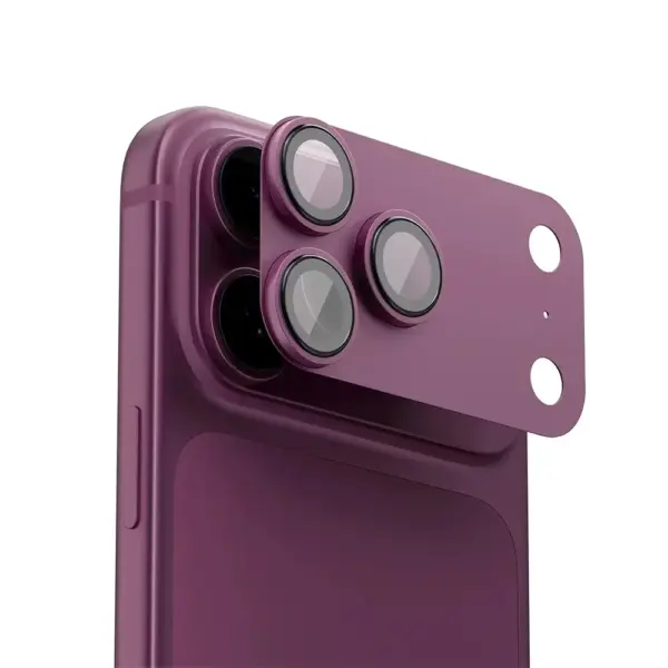 واقي عدسات الكاميرا Levelo Trio Pro لهاتف iPhone 18 Pro Max - عنابي (بورجوندي)