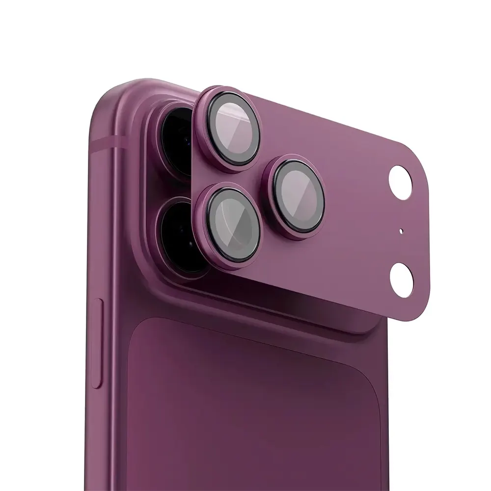 lkwedd واقي عدسات الكاميرا Levelo Trio Pro لهاتف iPhone 18 Pro Max - عنابي (بورجوندي) - الصورة 1