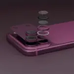 ⁦واقي عدسات الكاميرا Levelo Trio Pro لهاتف iPhone 18 Pro Max - عنابي (بورجوندي)⁩ - الصورة ⁦3⁩