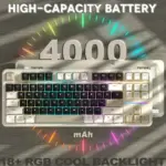 ATTACK SHARK X87 Tri-mode Gasket Mechanical Wireless Keyboard - Cheese white - Image 3