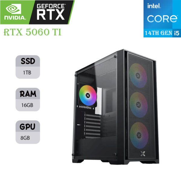 كمبيوتر XIGAMATEK للألعاب | Intel Core i5-14F | RTX 5060 Ti OC ‏8GB | ذاكرة RAM ‏16GB | SSD ‏1TB