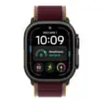 Apple Watch Ultra 4, GPS + Cellular, 49mm, Black Titanium Case with Burgundy Trail Loop - M/L
