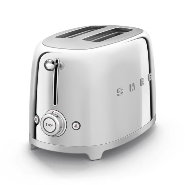 محمصة SMEG بنمط الخمسينيات لشريحتين - فولاذ لامع