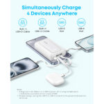 Anker Zolo Power Bank 10000mAh 35W with Built-in Dual USB-C Cable - White - Image 2